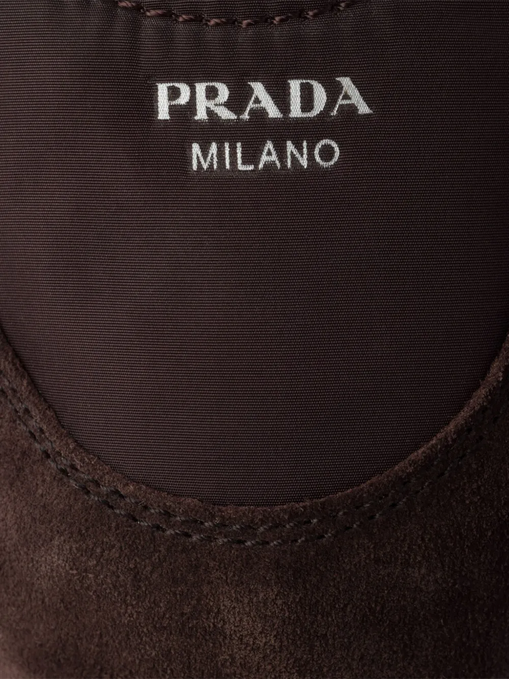 Prada Collapse suede ballet flats Brown