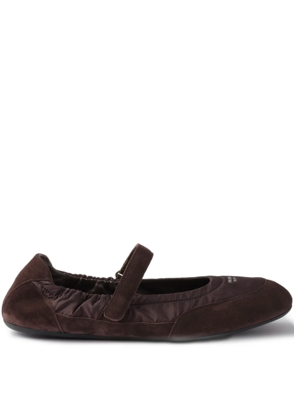Prada Collapse suede ballet flats Brown