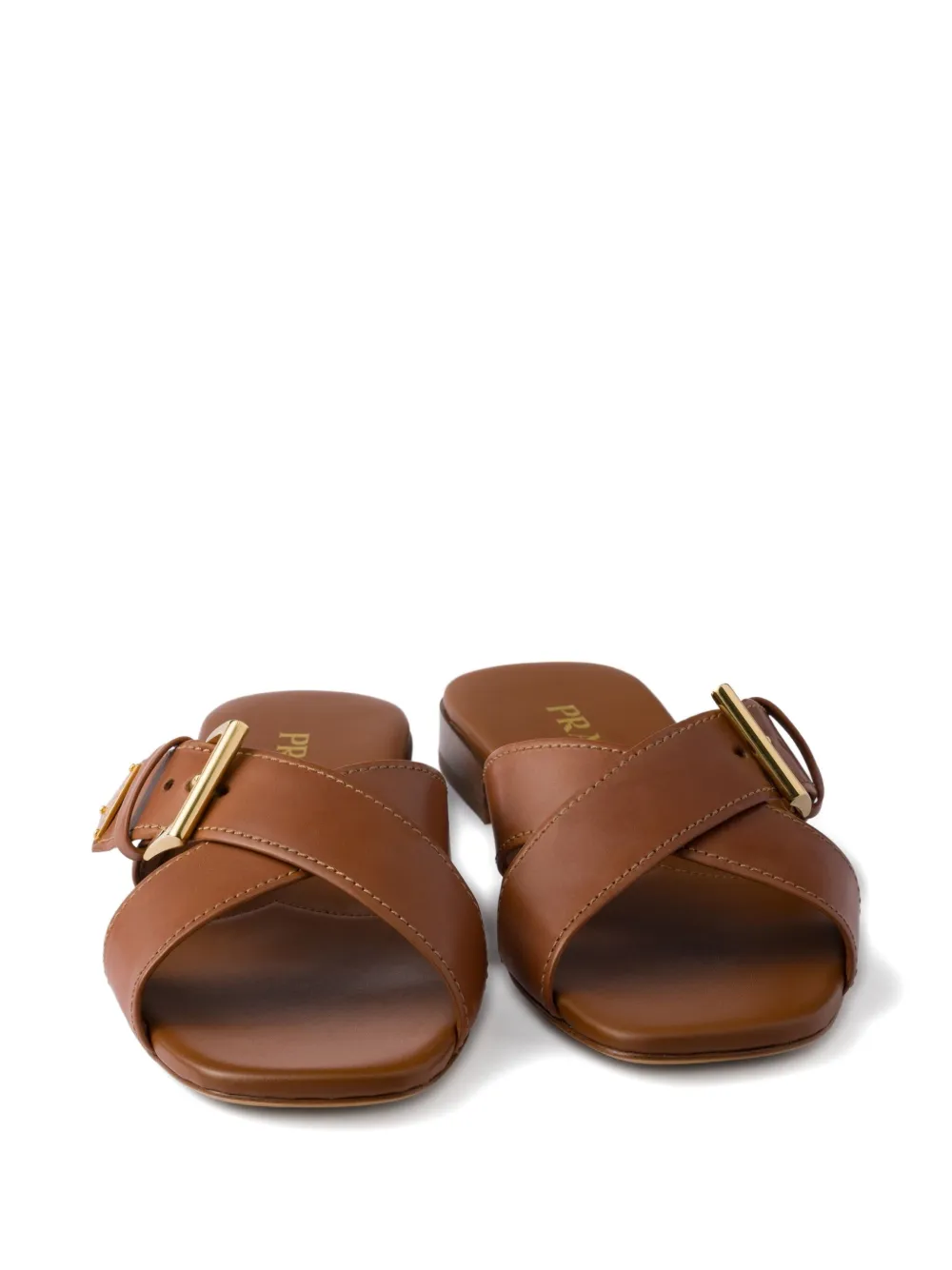 Prada criss-cross buckle-fastening sandals Brown