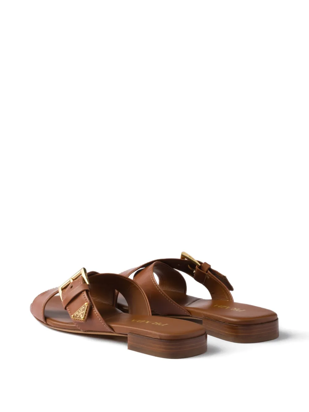 Prada criss-cross buckle-fastening sandals Brown
