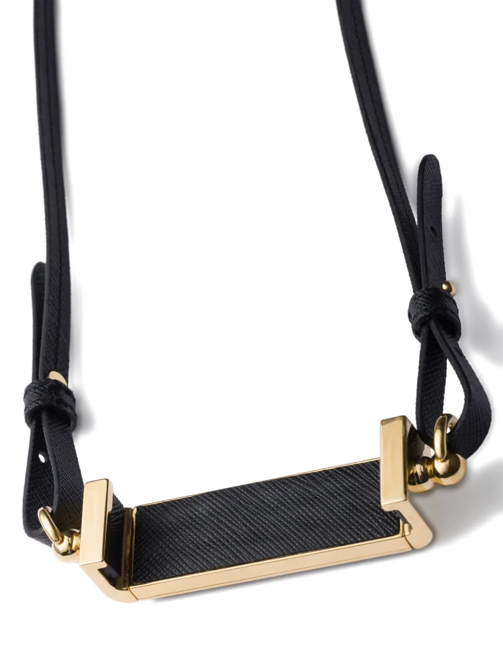 Prada Cover per smartphone in pelle con logo a triangolo - Nero