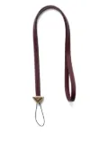 Prada triangle-logo leather phone strap - Red