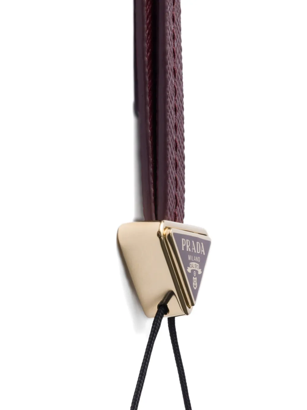 Prada Leren telefoonbandje met triangel logo Rood