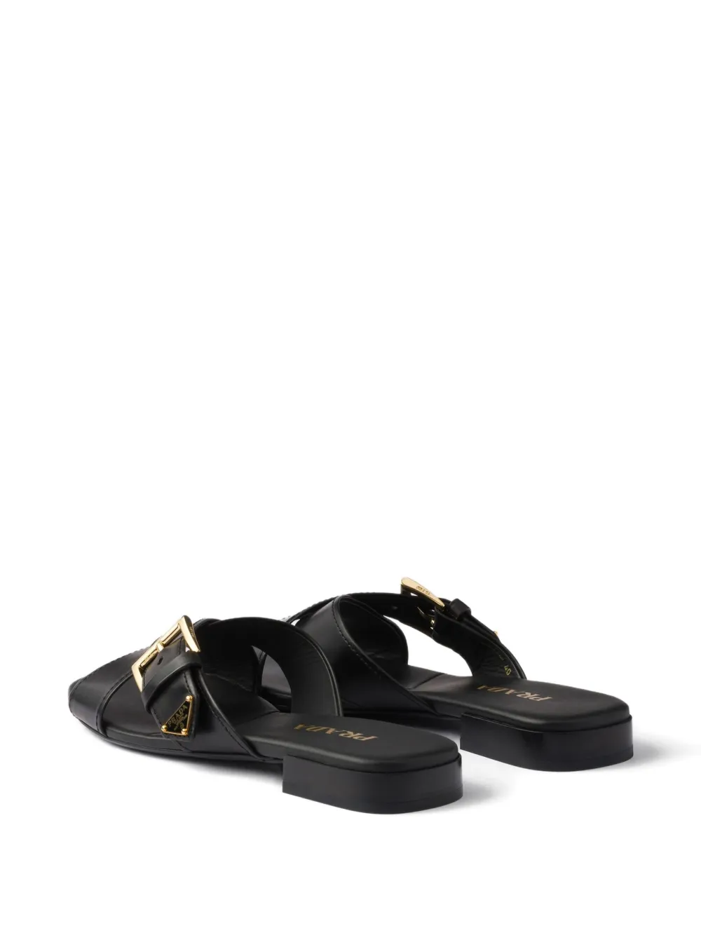 Prada criss-cross buckle sandals Black