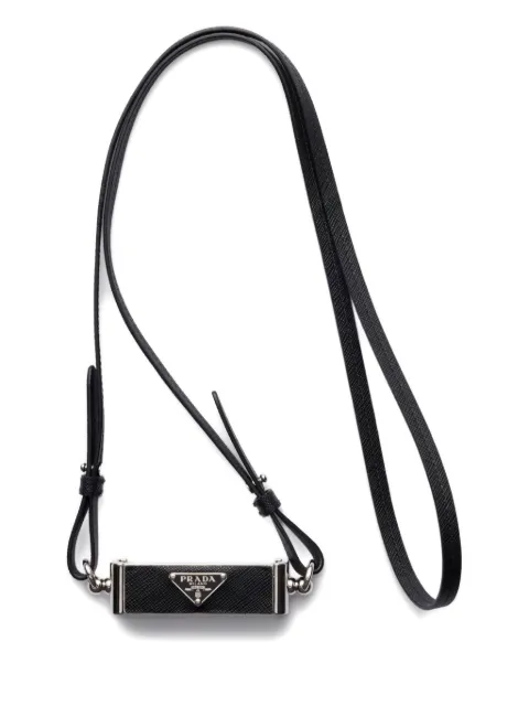 Prada triangle-logo leather smartphone case