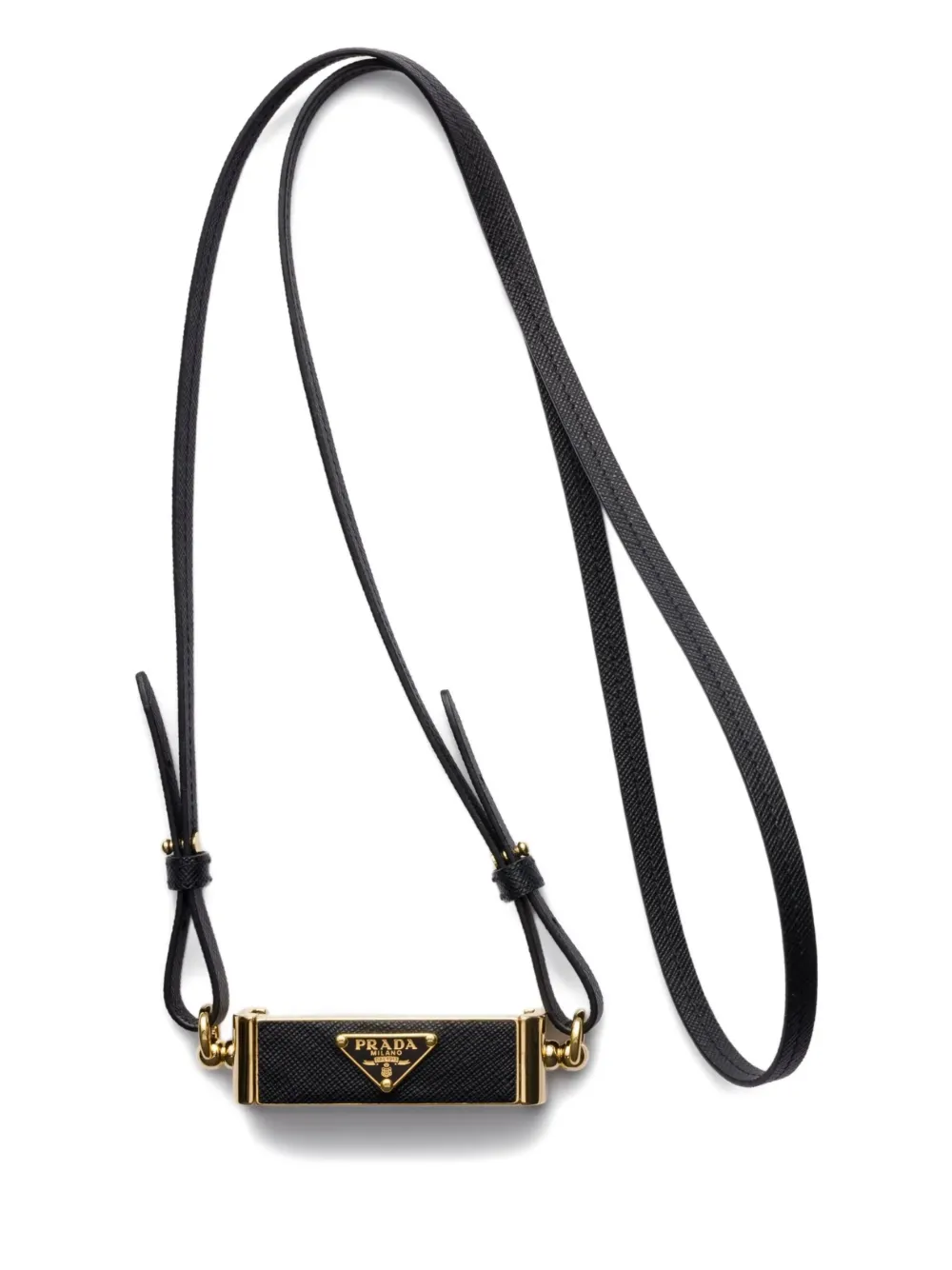 Prada Cover per smartphone in pelle con logo a triangolo - Nero