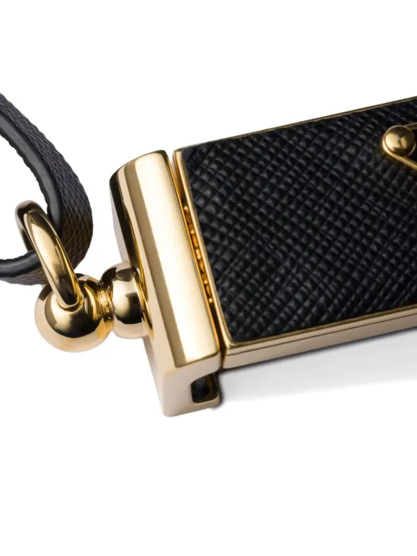 Prada triangle-logo Leather Smartphone Case | Black | FARFETCH