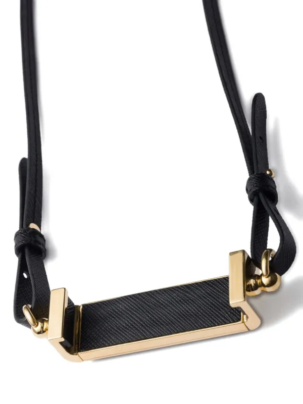 Prada triangle-logo Leather Smartphone Case | Black | FARFETCH