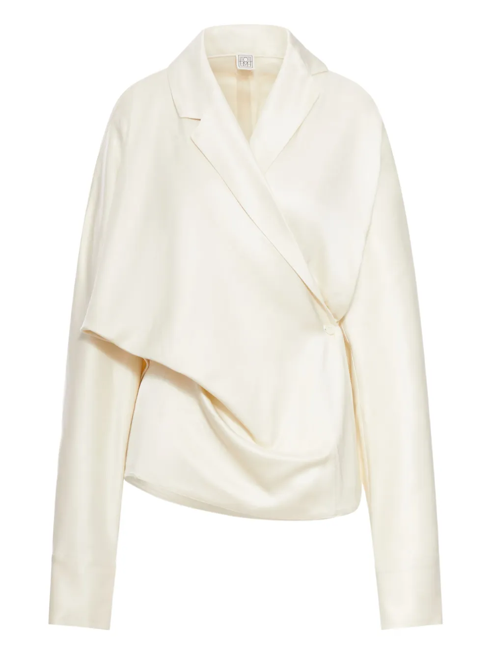 TOTEME asymmetric wrap shirt Wit
