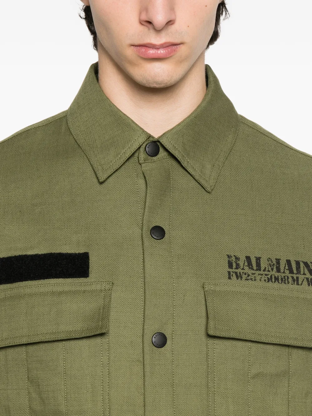 Balmain Overhemd met geborduurde patch Groen