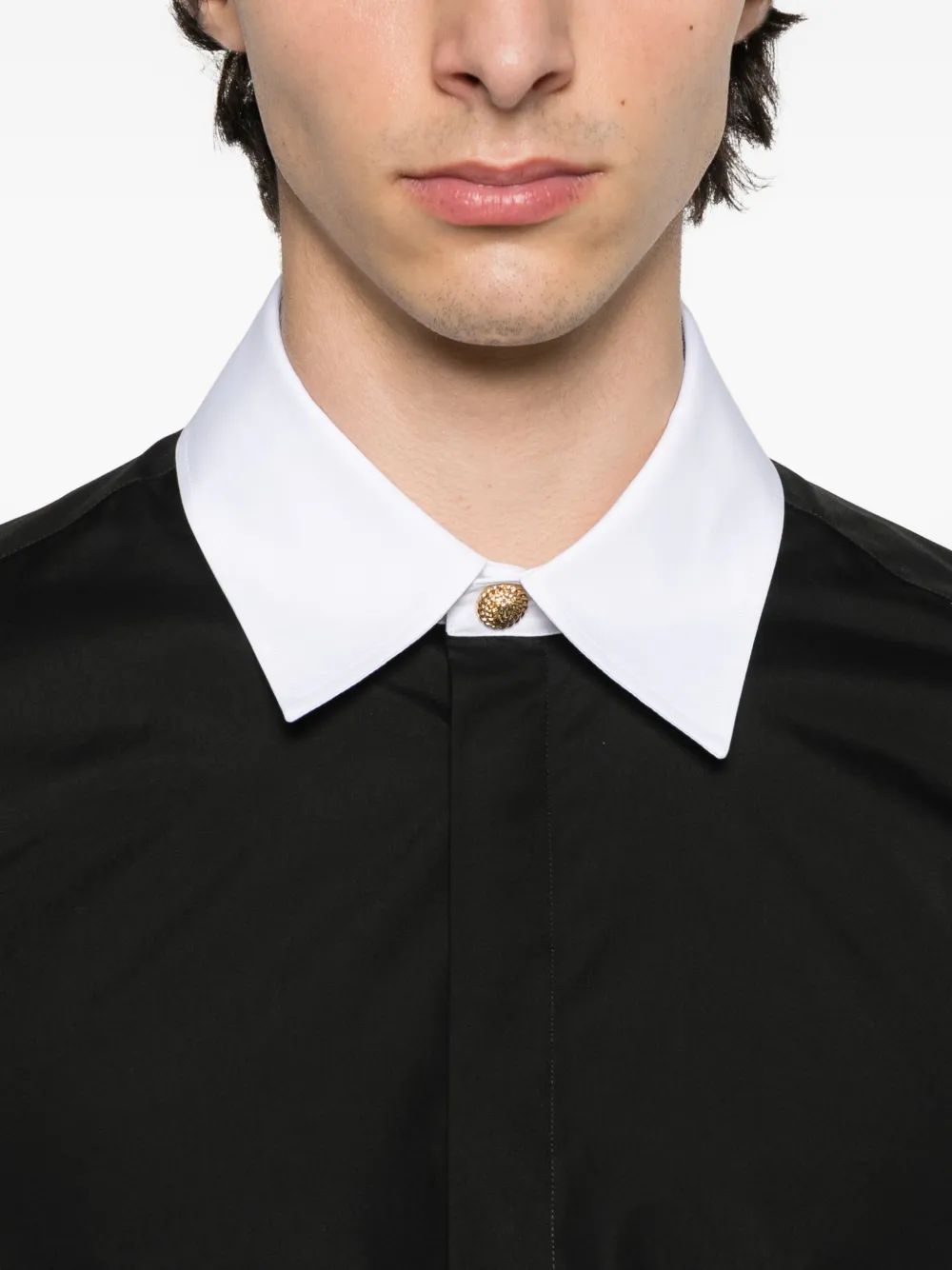 Balmain Overhemd met contrasterende kraag Zwart