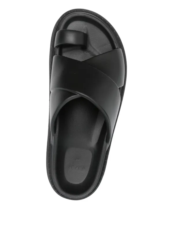 Sacai cross-strap Platform Sandals | Black | FARFETCH