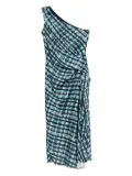Amsale check-printed dress - Purple