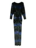 Amsale ombre -lvet long-sleeves gown - Blue