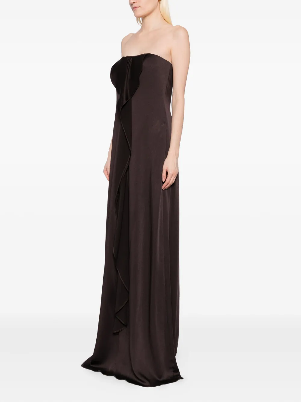 Amsale Strapless jurk Bruin