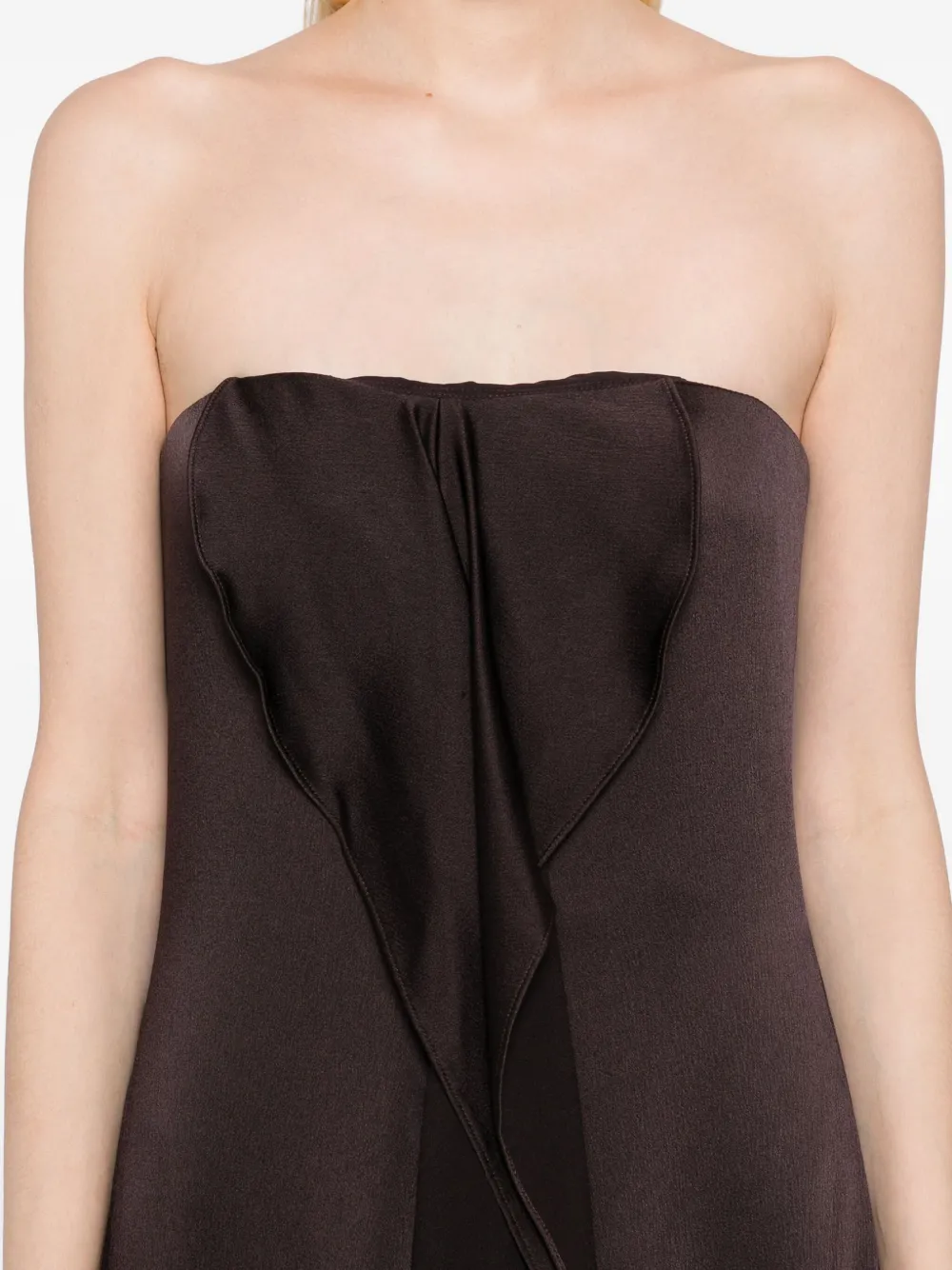 Amsale Strapless jurk Bruin