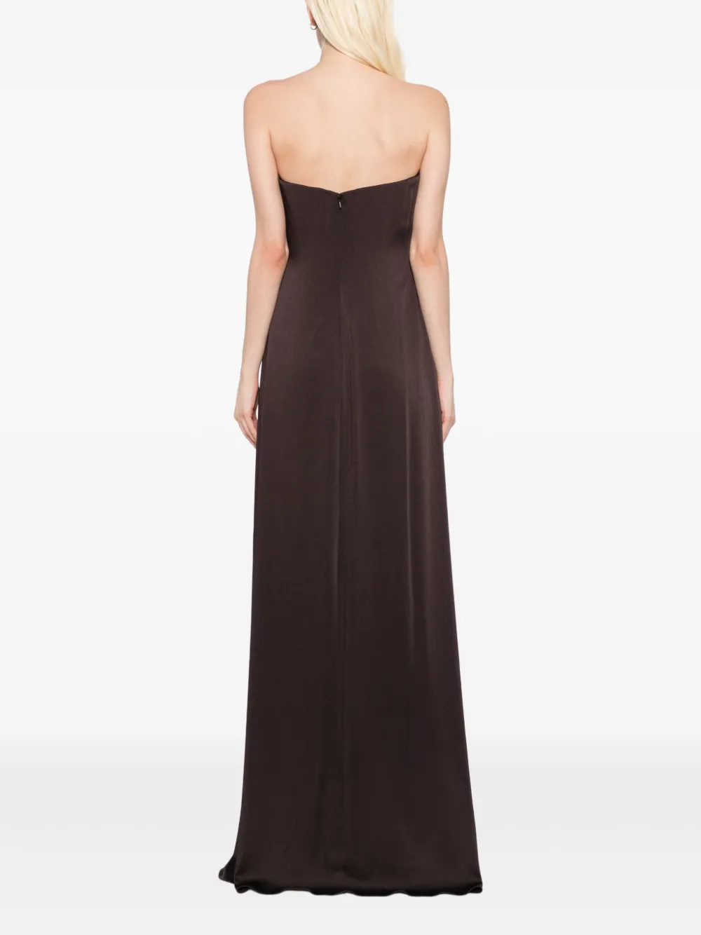 Amsale Strapless jurk Bruin