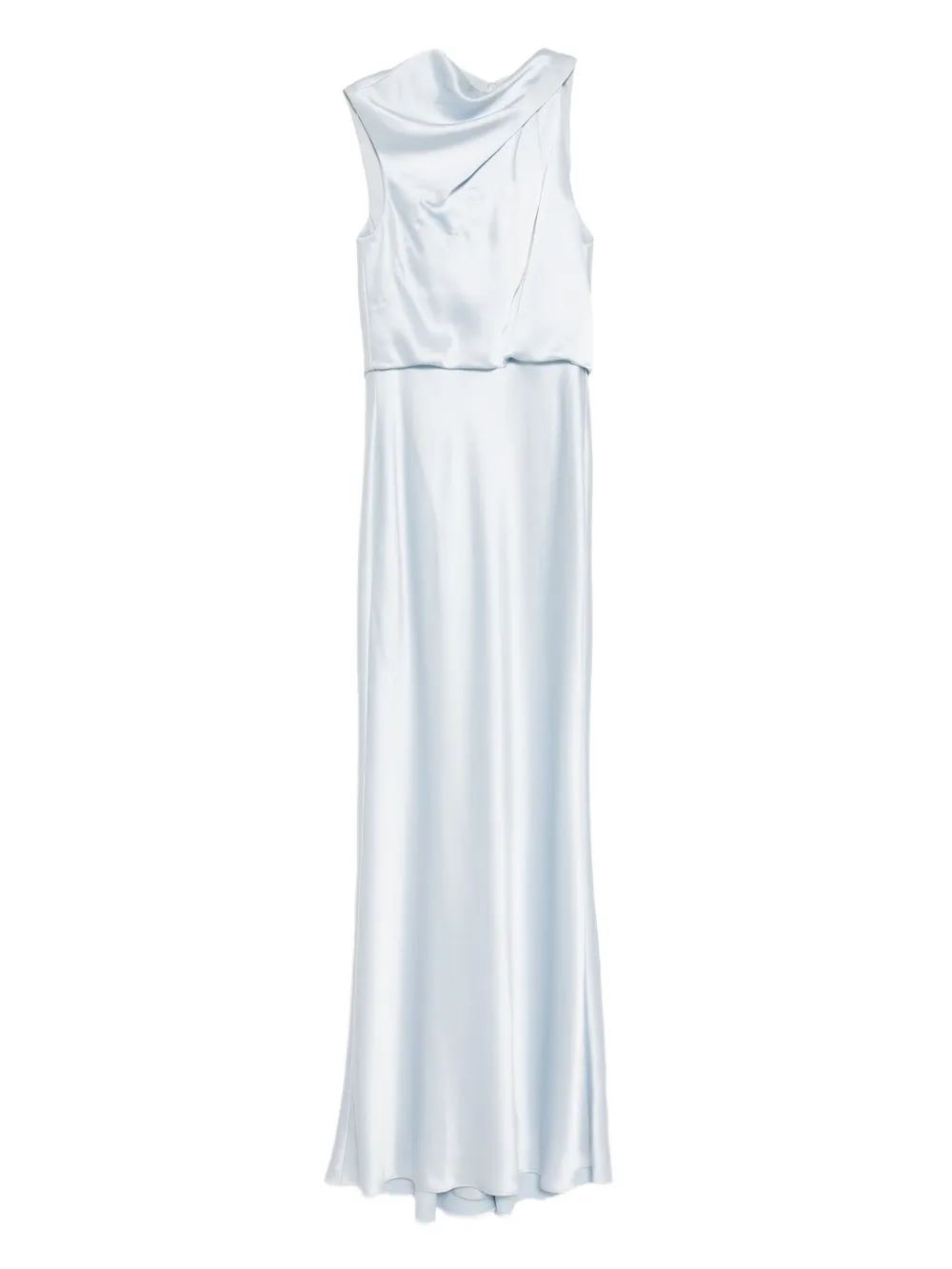 Amsale Gedrapeerde satijnen jurk Blauw