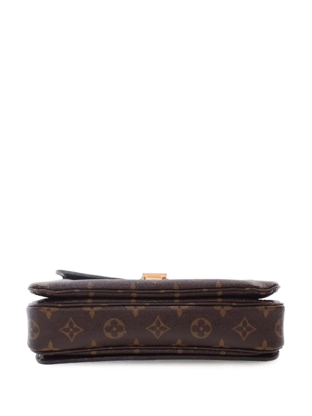 Pre-owned Louis Vuitton 2014 Monogram Pochette Metis Satchel In Brown
