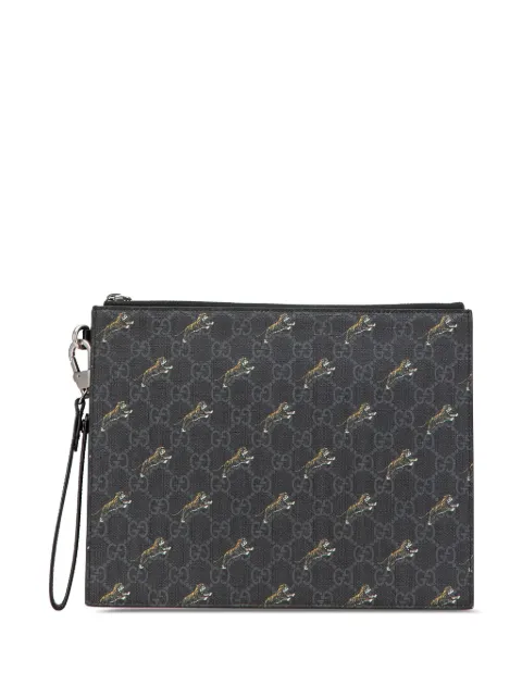 Gucci Pre-Owned 2016-2025 GG Supreme Tigers Zip Wristlet Pouch clutch bag