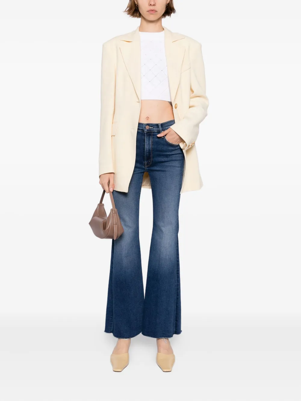 MOTHER Lil Doozy Fray jeans Blauw