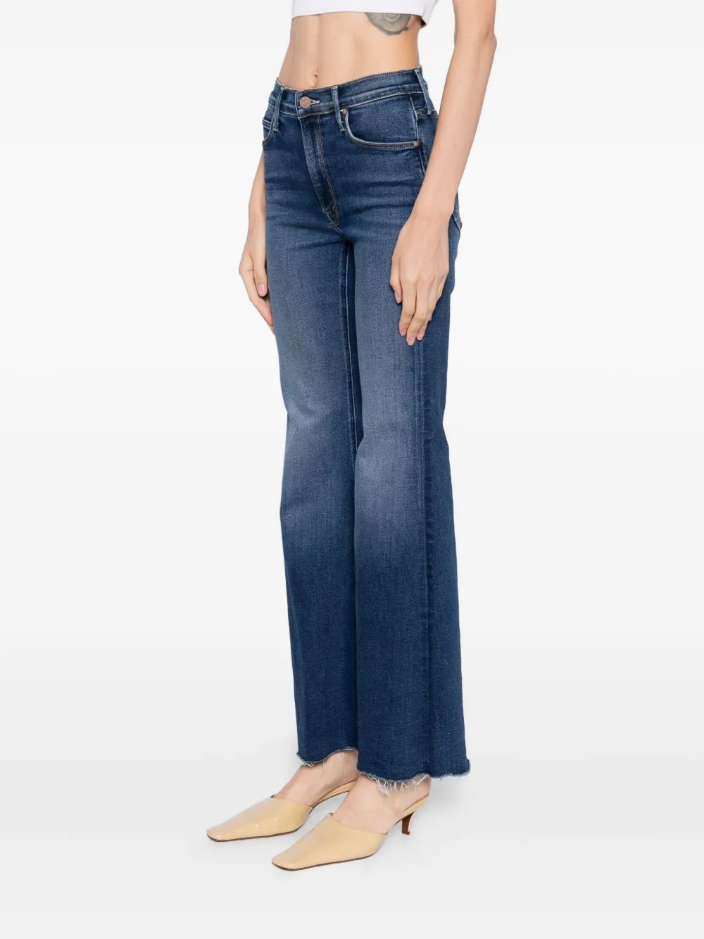 MOTHER Lil Doozy Fray jeans Blauw