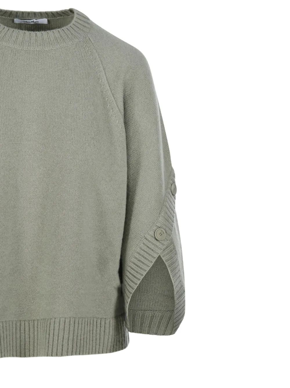 Max Mara Trui met ballonmouwen en knoopmanchetten Groen