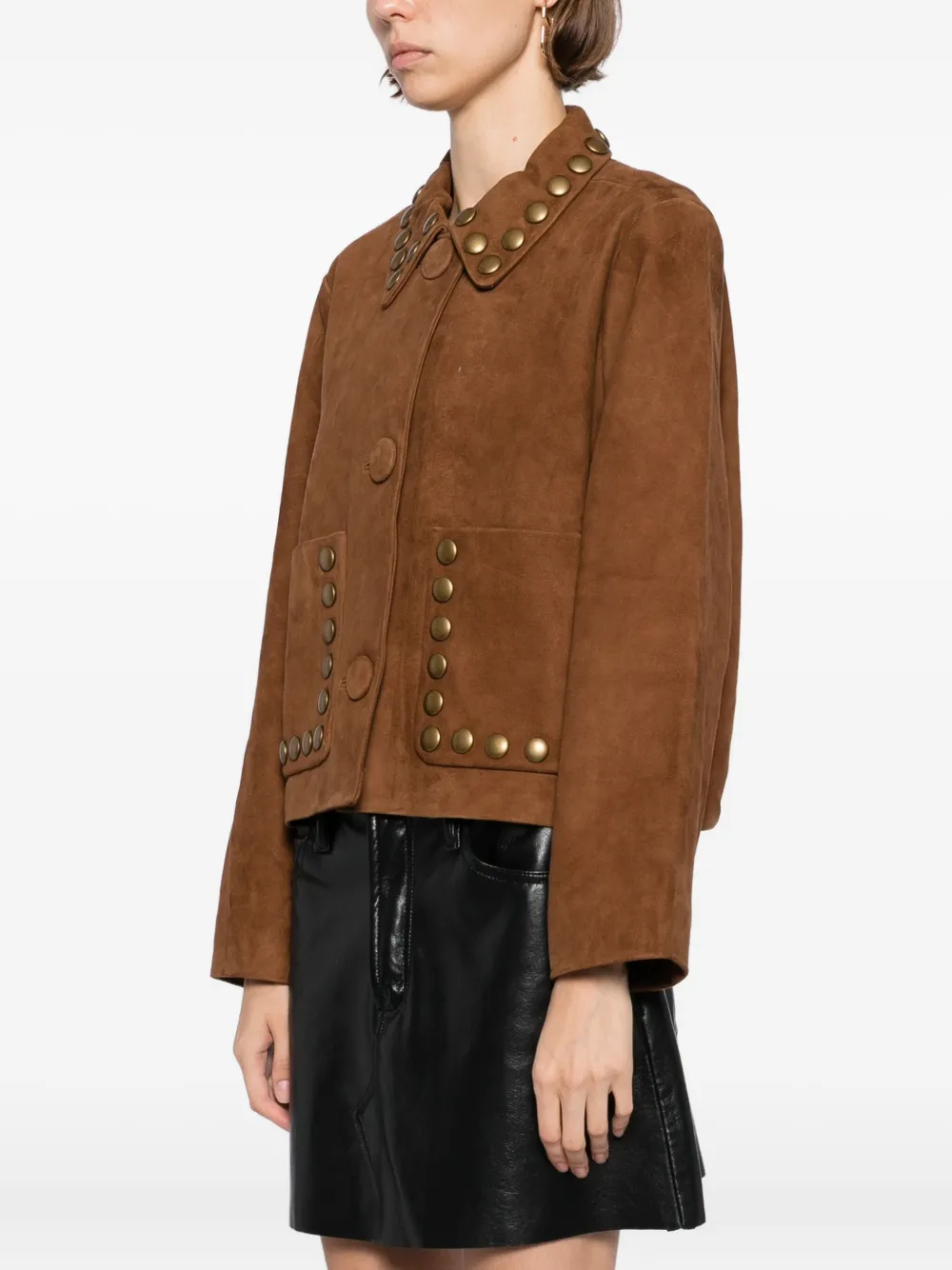 Cynthia Rowley Suède jack met studs Bruin