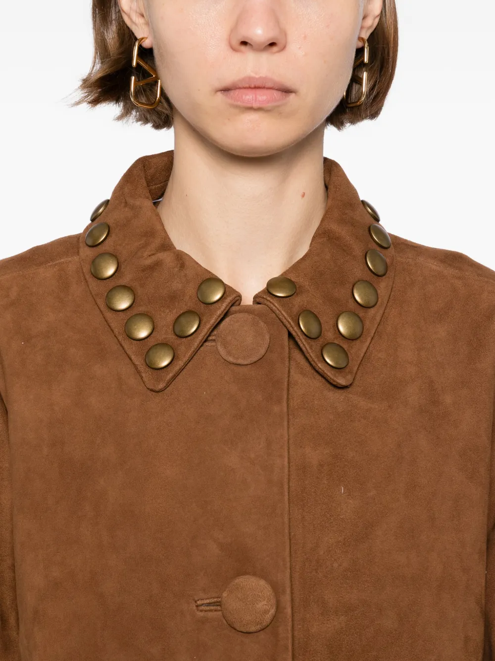 Cynthia Rowley Suède jack met studs Bruin