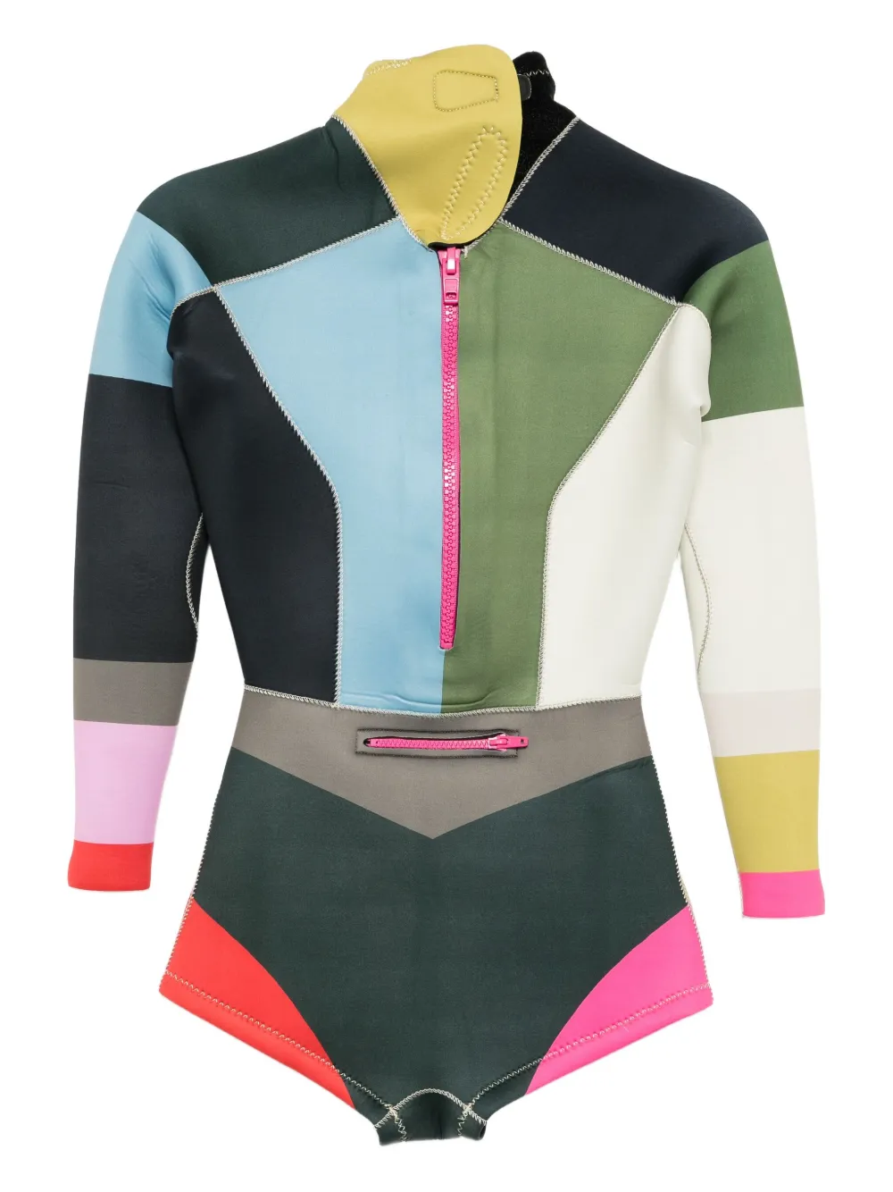 Cynthia Rowley Wetsuit met colourblocking Zwart