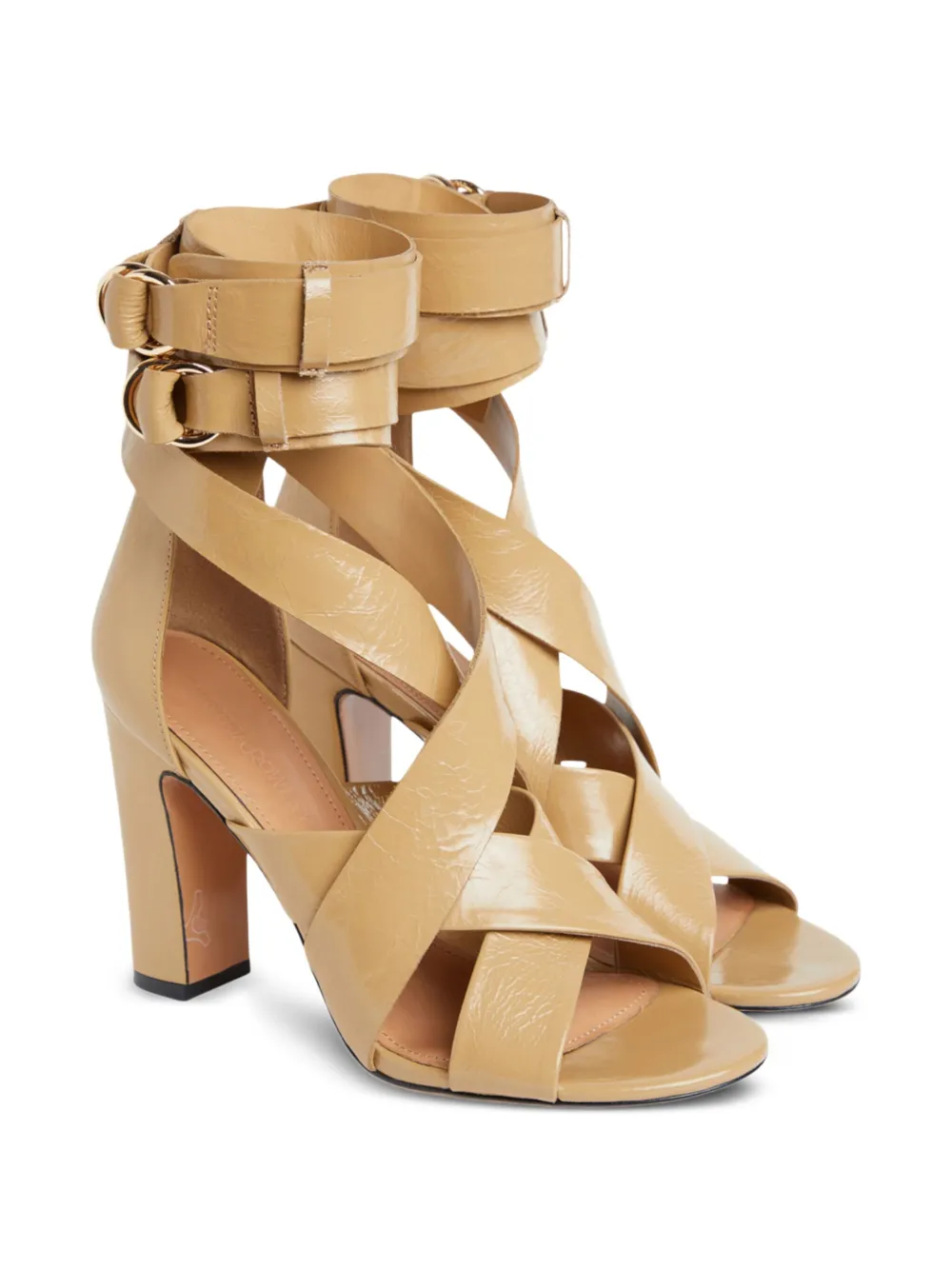 Cynthia Rowley 100 mm leren sandalen met hak Beige