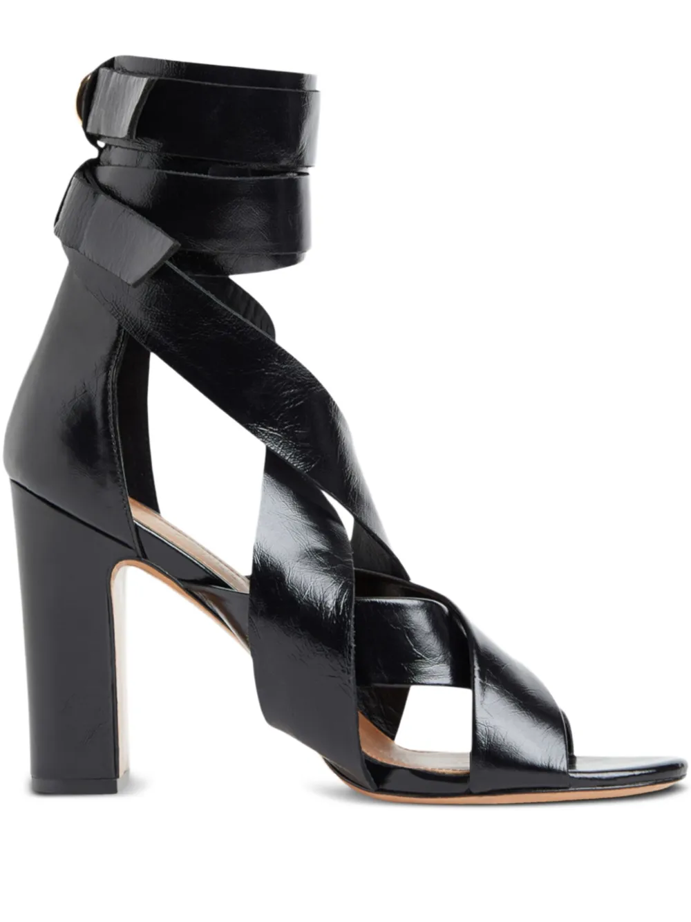 Cynthia Rowley 100mm Cece wrap-buckle leather sandals | Black | Image 1