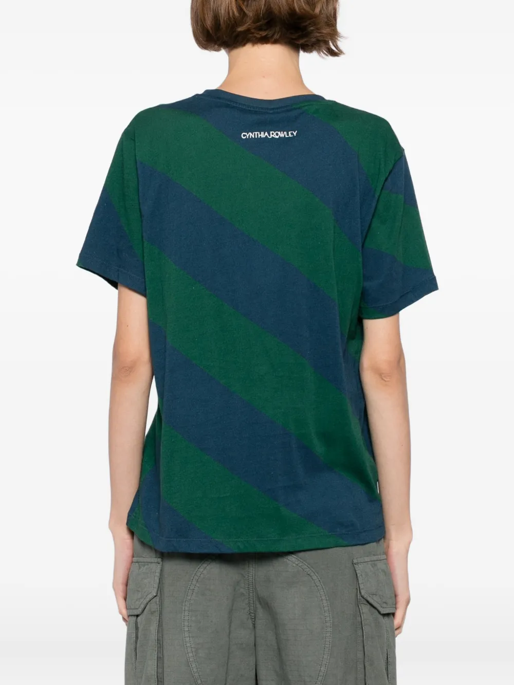 Cynthia Rowley Drew Striped T-shirt In Green