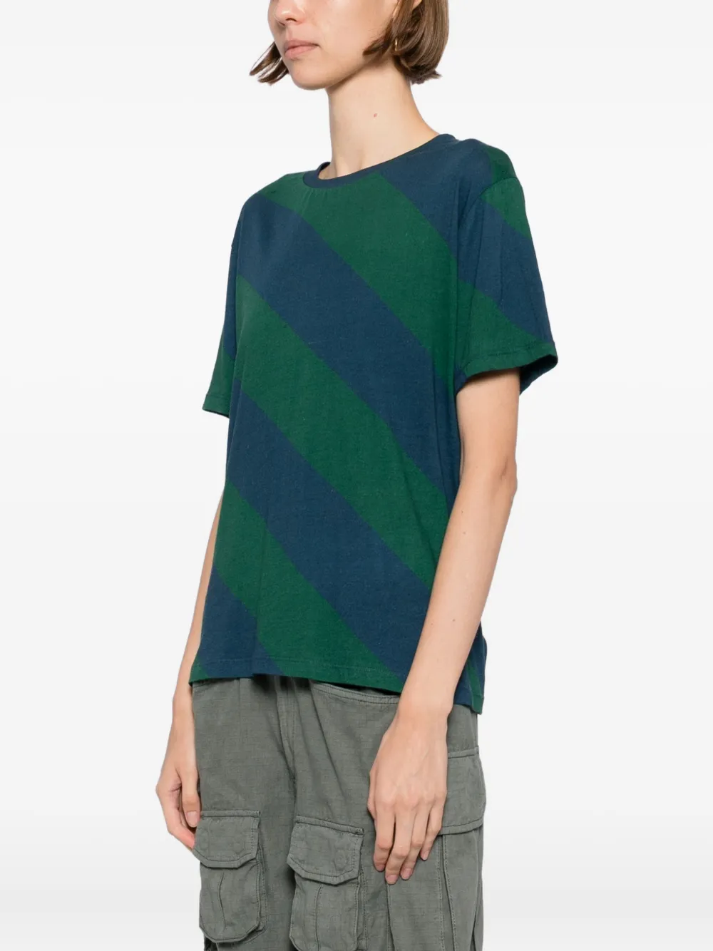 Cynthia Rowley Drew Striped T-shirt In Green