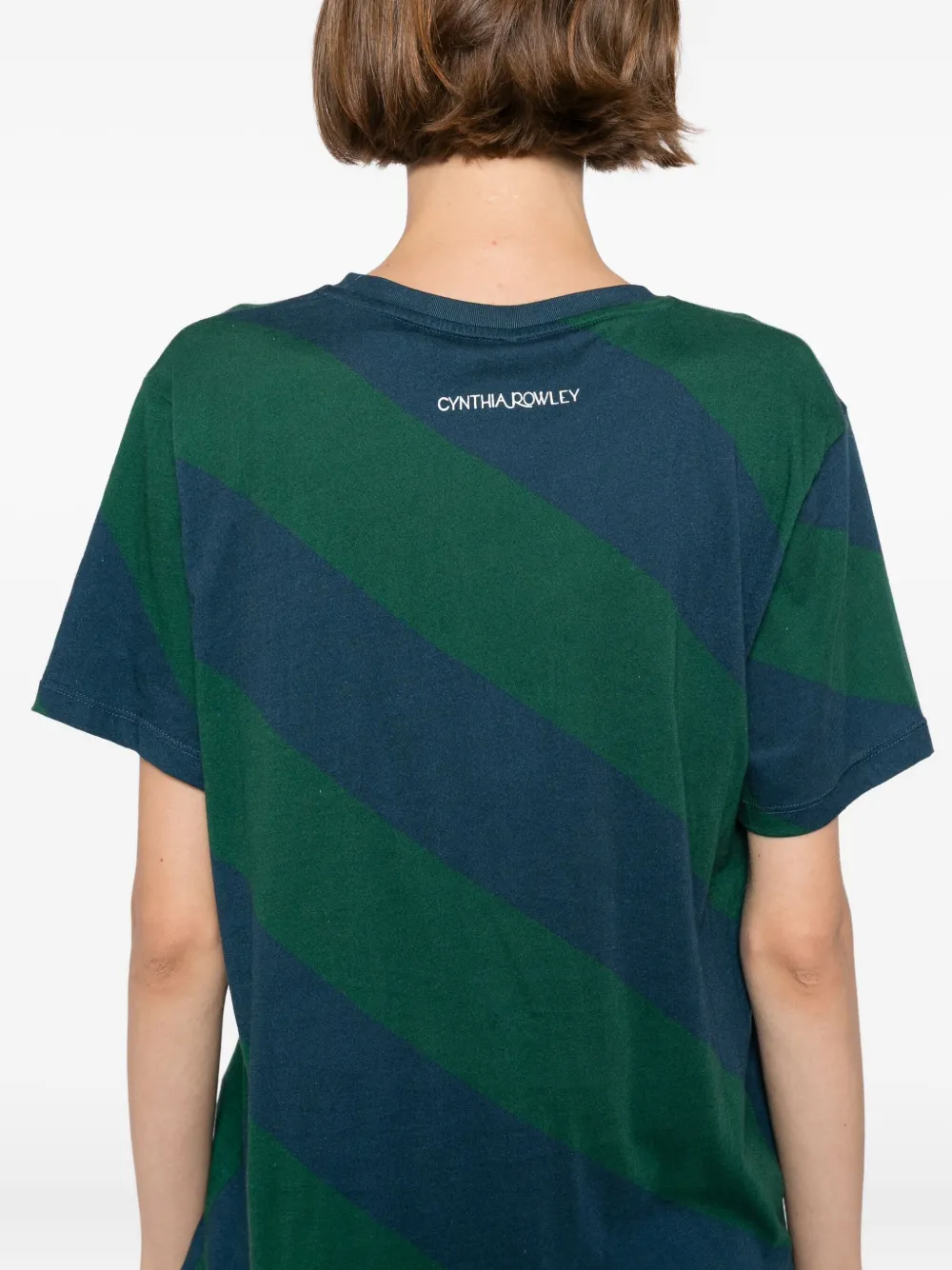 Cynthia Rowley Drew Striped T-shirt In Green