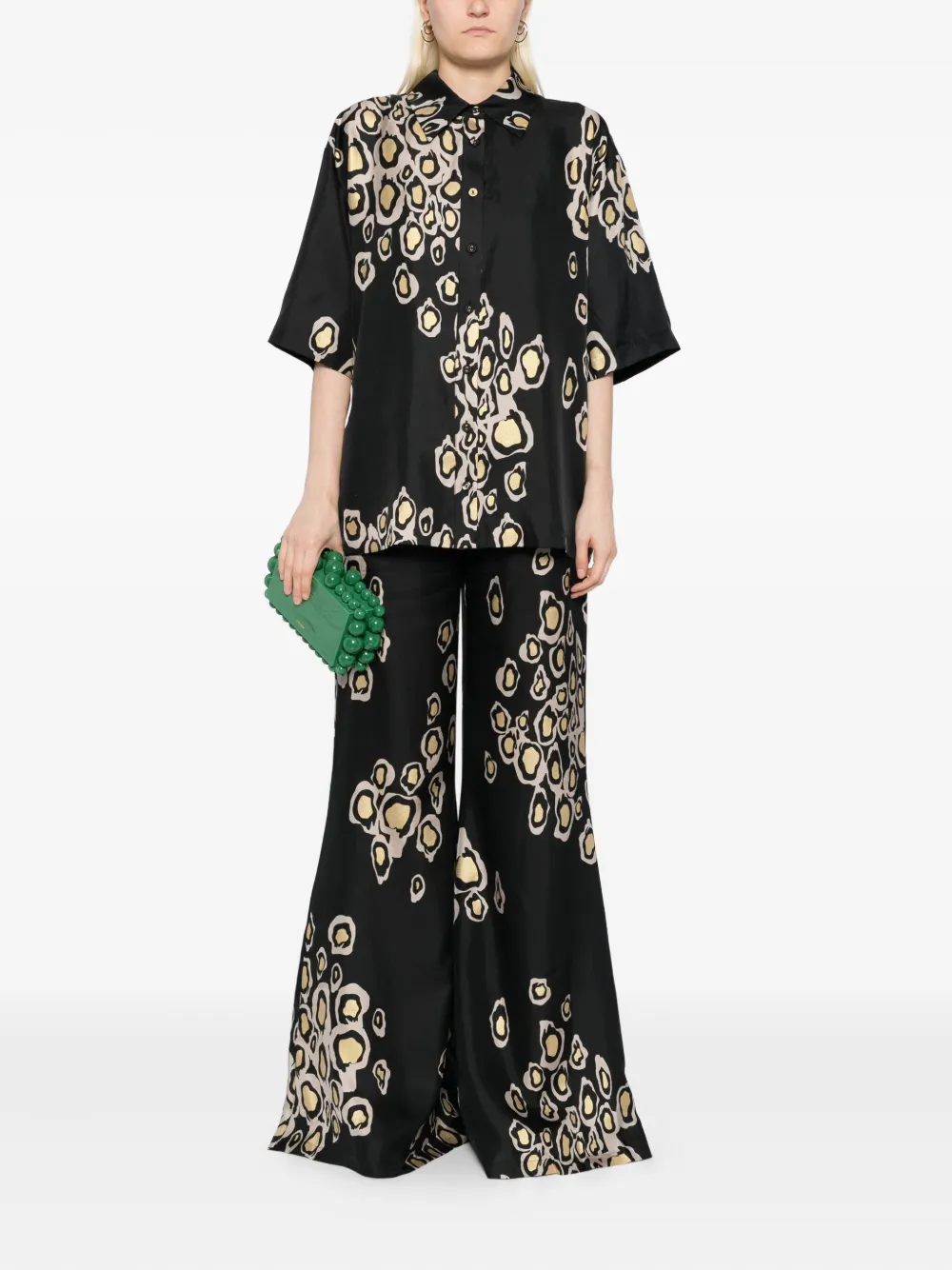Cynthia Rowley Amalfi Flared Trousers In Black