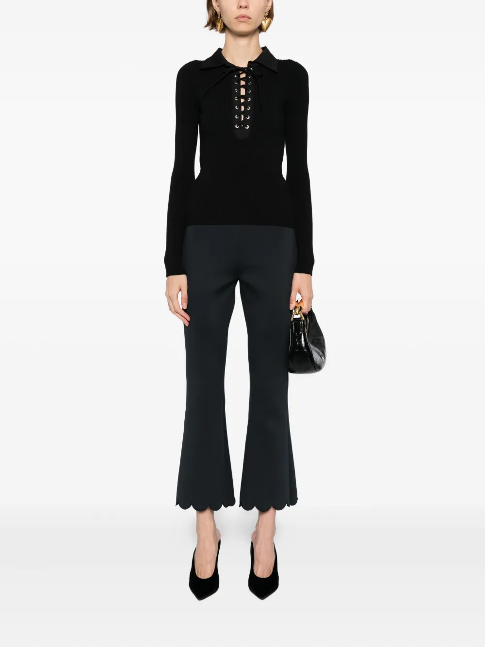 Cynthia Rowley UES gebreide top - Zwart