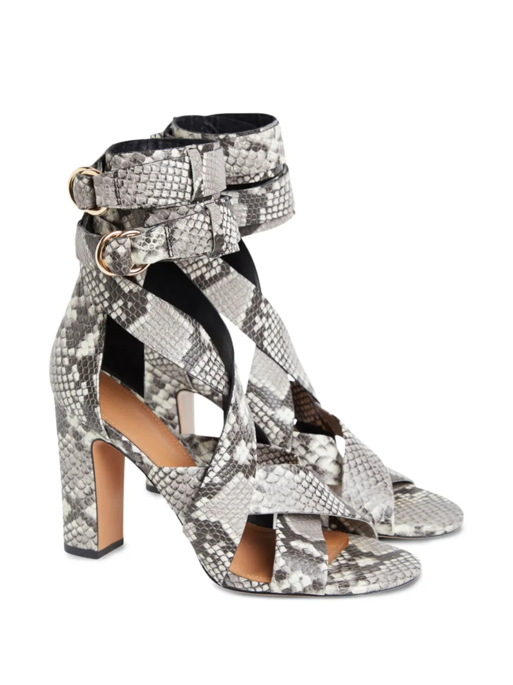 Cynthia Rowley 100mm Cece snakeskin wrap-around heeled sandals | Heeled Sandals | Image 2