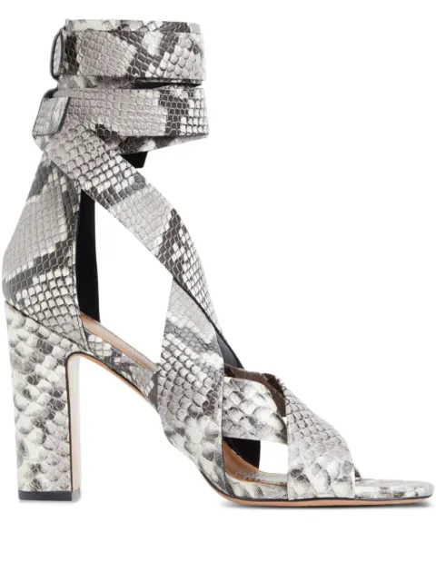 Cynthia Rowley 100mm Cece snakeskin wrap-around heeled sandals