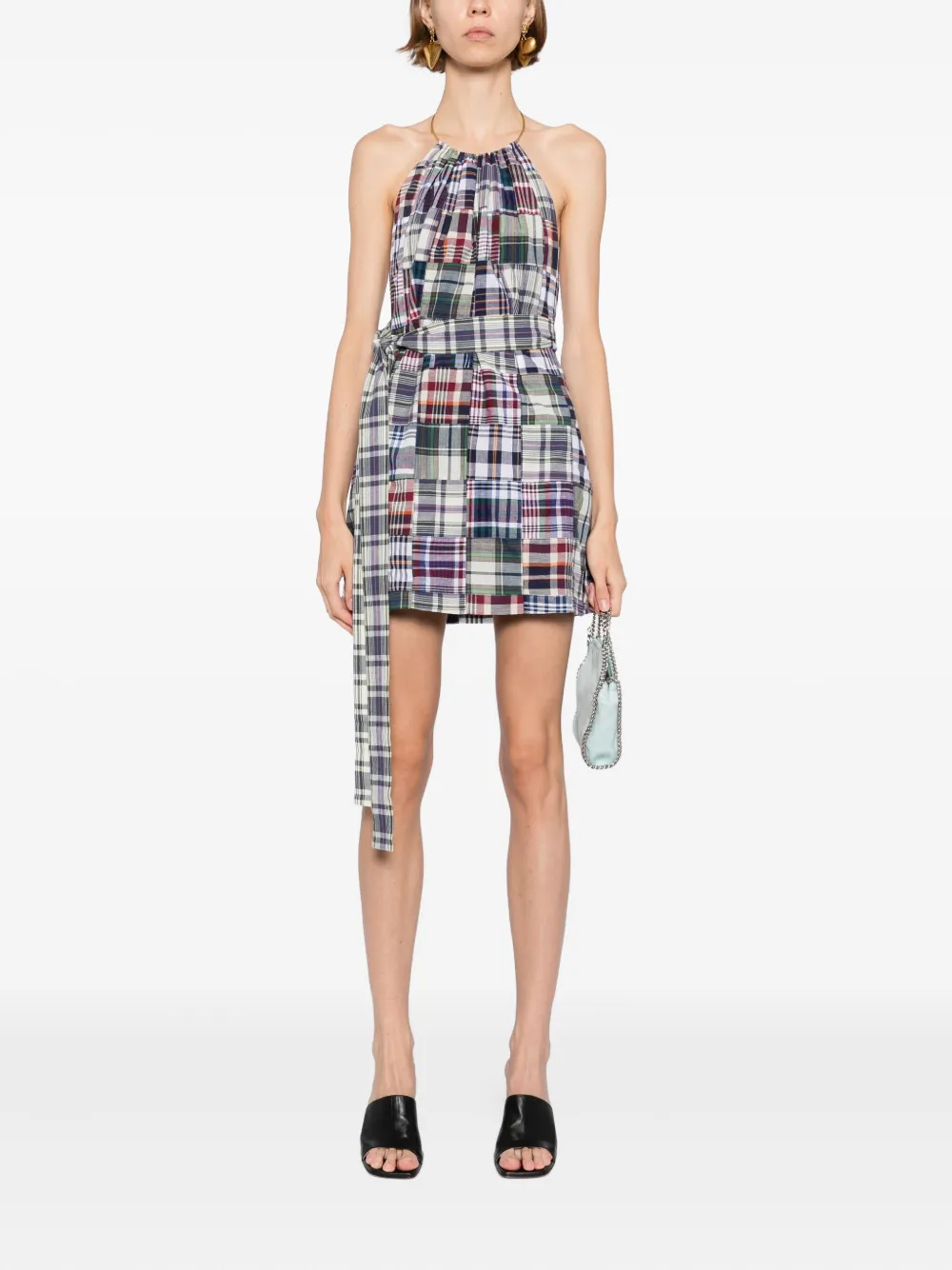 Cynthia Rowley Marisol Madras geruite jurk - Blauw