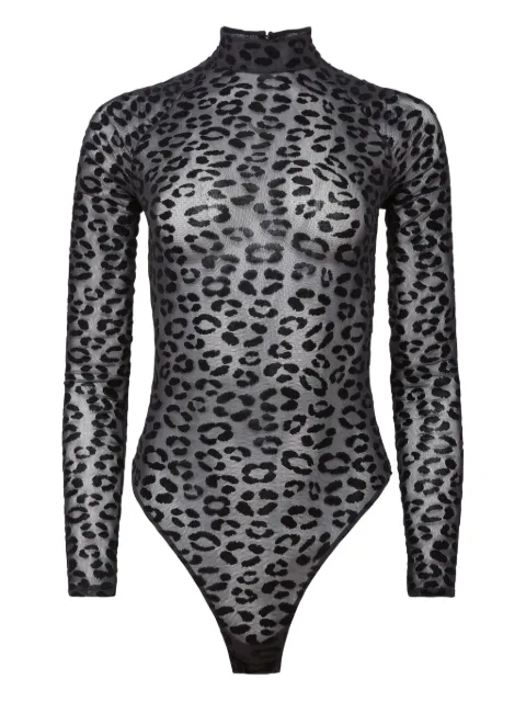 Fleur Du Mal leopard flocked bodysuit