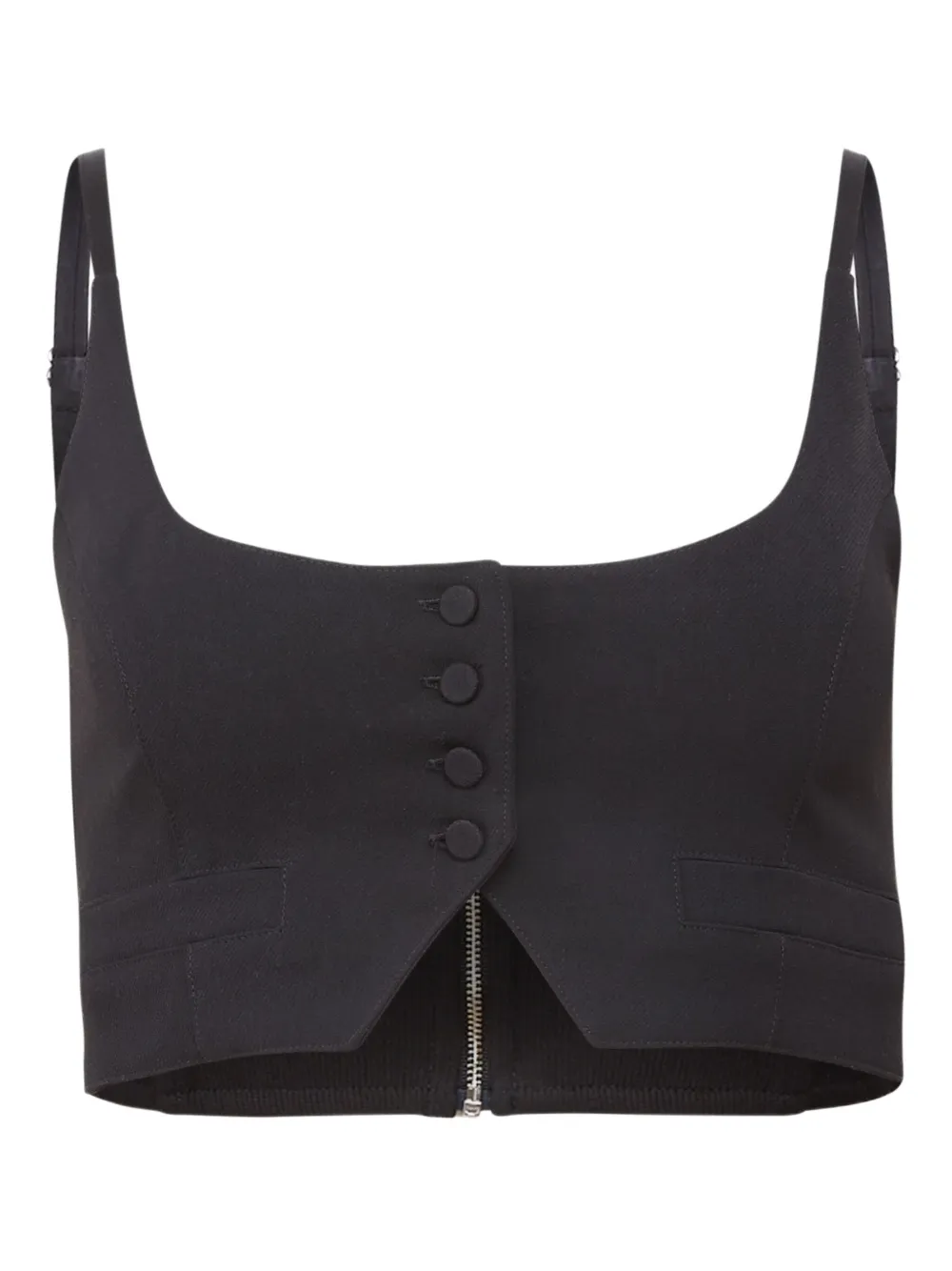 Fleur Du Mal Maxwell Button-fastening Vest In Black