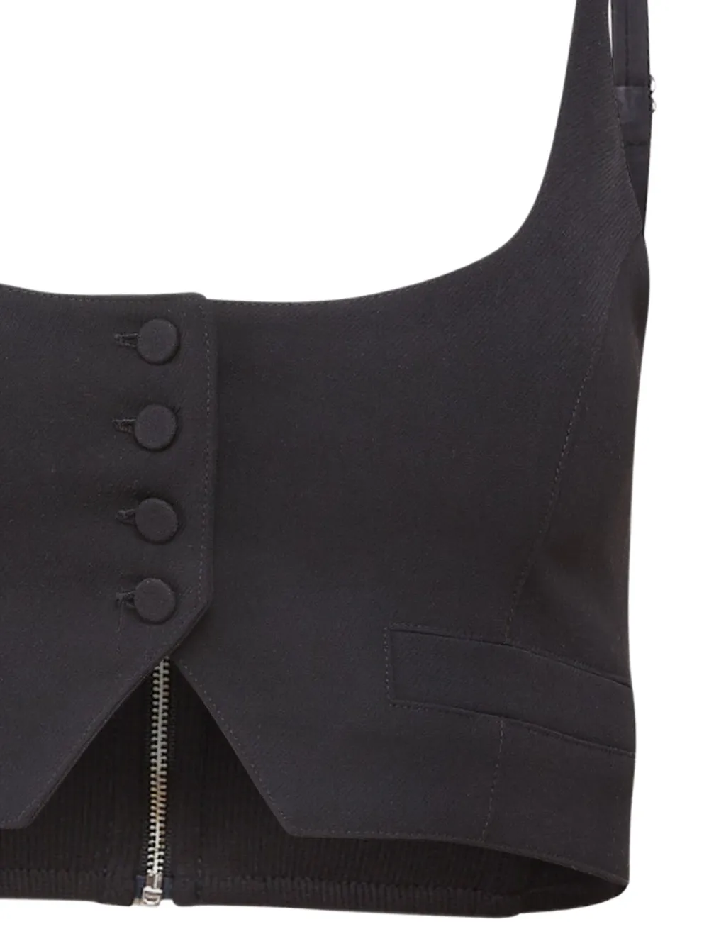 Fleur Du Mal Maxwell Button-fastening Vest In Black