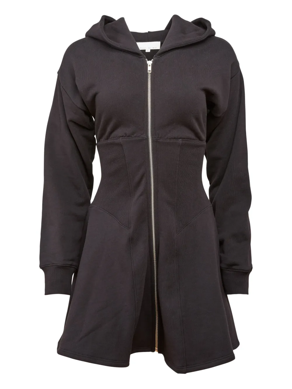 Fleur Du Mal Addie Hooded Zip-front Dress In Brown