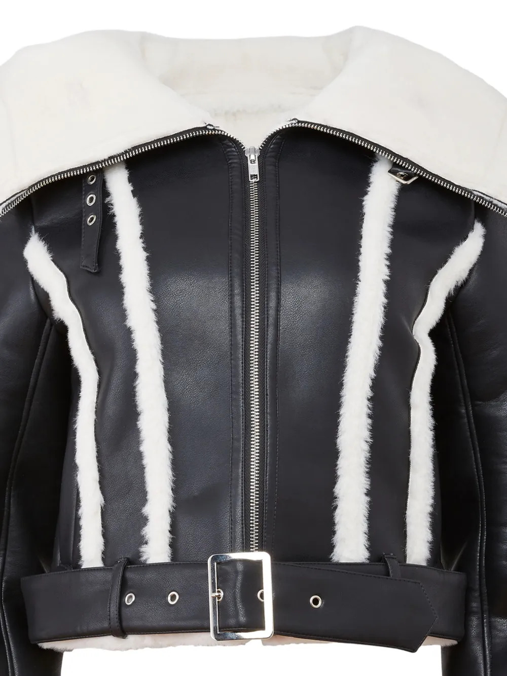 Fleur Du Mal Faux-fur Collar Belted Jacket In Multi