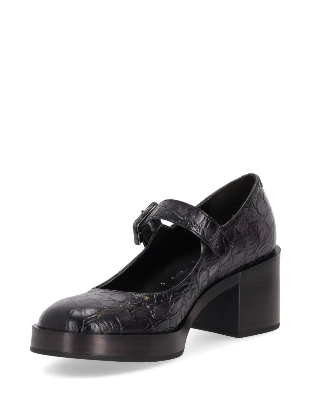La Rose Cristin Mercedes Reptile-effect Pumps In Black