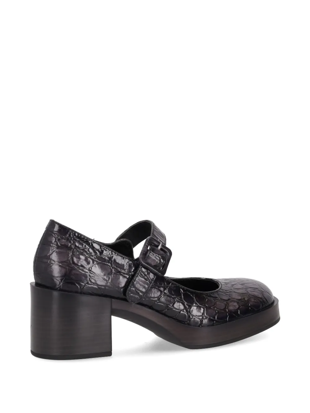 La Rose Cristin Mercedes Reptile-effect Pumps In Black