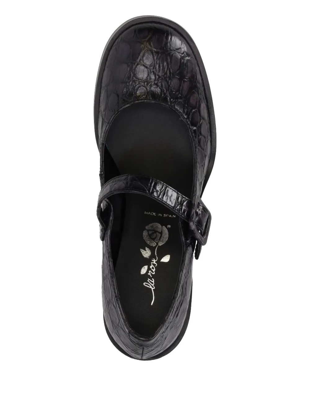 La Rose Cristin Mercedes Reptile-effect Pumps In Black