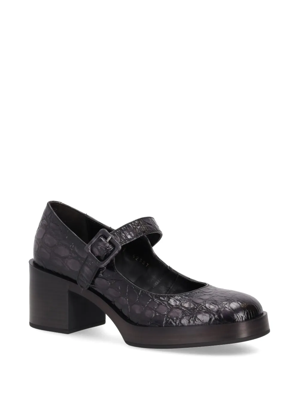 La Rose Cristin Mercedes Reptile-effect Pumps In Black