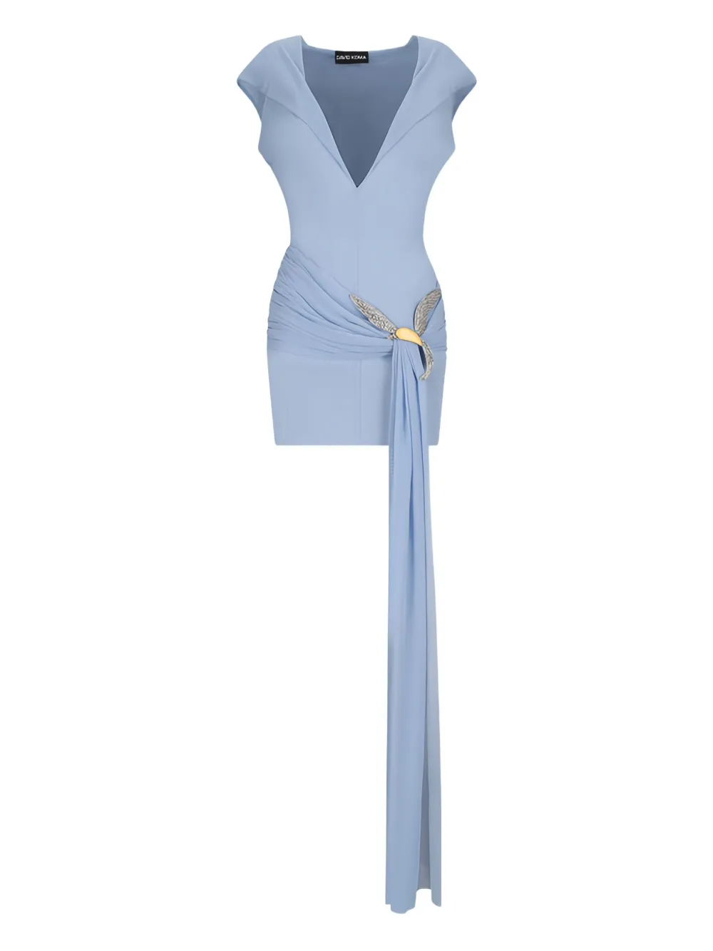 David Koma draped-bird embellishment mini dress | Blue | Image 1
